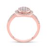 Image 3 : 1/2 CTW Round Diamond Circle Cluster Ring 10kt Rose Gold - REF-27Y5X