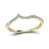 Image 1 : 1/20 CTW Round Diamond Wedding Contoured Ring 14kt Yellow Gold - REF-13K2R