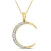 Image 1 : 1/6 CTW Round Diamond Crescent Moon Pendant 14kt Yellow Gold - REF-20X3T