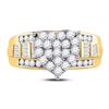 Image 2 : 1 CTW Round Diamond Heart Cluster Bridal Wedding Engagement Ring 10kt Yellow Gold - REF-60W3F