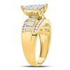 Image 3 : 1 CTW Round Diamond Heart Cluster Bridal Wedding Engagement Ring 10kt Yellow Gold - REF-60W3F