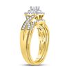 Image 3 : 1/2 CTW Princess Diamond Bridal Wedding Engagement Ring 14kt Yellow Gold - REF-60F3M