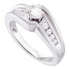 Image 1 : 3/8 CTW Round Diamond Solitaire Bridal Wedding Engagement Ring 14kt White Gold - REF-60R3H