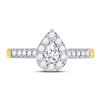 Image 2 : 1/2 CTW Pear Diamond Solitaire Bridal Wedding Engagement Ring 14kt Yellow Gold - REF-57K3R