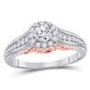 Image 1 : 1/2 CTW Round Diamond Solitaire Bridal Wedding Engagement Ring 14kt White Gold - REF-71Y9X