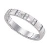 Image 1 : 1/6 CTW Mens Round Diamond Machine-set Comfort 4mm Wedding Ring 10kt White Gold - REF-24Y3X