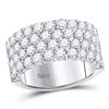 Image 1 : 3 CTW Round Diamond 4 Row Pave Wedding Ring 14kt White Gold - REF-251M9A