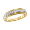 Image 3 : 1/4 CTW His & Hers Round Diamond Cluster Matching Bridal Wedding Ring 10kt Yellow Gold - REF-39H6W