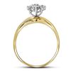 Image 2 : 1/5 CTW Round Prong-set Diamond Oval Cluster Ring 10kt Yellow Gold - REF-18H3W