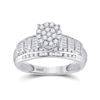 Image 1 : 1/2 CTW Round Diamond Cluster Bridal Wedding Engagement Ring 10kt White Gold - REF-33N3Y