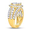 Image 3 : 3 CTW Round Diamond Cluster Bridal Wedding Engagement Ring 14kt Yellow Gold - REF-215M9A