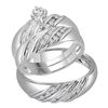 1/4 CTW His & Hers Round Diamond Round Matching Bridal Wedding Ring 14kt White Gold - REF-71T9K