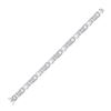 Image 3 : 1 CTW Mens Round Diamond Rectangle Link Fashion Bracelet 10kt White Gold - REF-123M3A