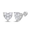 Image 1 : 1/3 CTW Round Diamond Heart Earrings 14kt White Gold - REF-28K8R