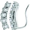 Image 1 : 1/6 CTW Round Diamond Journey Climber Earrings 10kt White Gold - REF-14H4W