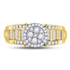 Image 2 : 1/2 CTW Round Diamond Cluster Bridal Wedding Engagement Ring 10kt Yellow Gold - REF-30R3H