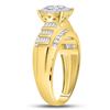 Image 3 : 1/2 CTW Round Diamond Cluster Bridal Wedding Engagement Ring 10kt Yellow Gold - REF-30R3H
