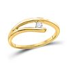Image 1 : 1/10 CTW Round Diamond Solitaire Promise Bridal Ring 14kt Yellow Gold - REF-15A5N