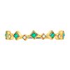 Image 2 : 1/5 CTW Round Emerald Diamond Square Stackable Ring 10kt Yellow Gold - REF-10M8A