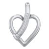 Image 1 : 0.03 CTW Round Diamond Heart Pendant 10kt White Gold - REF-7Y5X