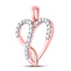 Image 2 : 1/3 CTW Round Diamond Infinity Heart Pendant 10kt Rose Gold - REF-24Y3X