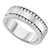 Image 1 : 1/2 CTW Round Channel-set Diamond Double Row Wedding Ring 14kt White Gold - REF-65F9M