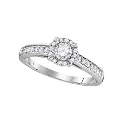 5/8 CTW Round Diamond Solitaire Bridal Wedding Engagement Ring 14kt White Gold - REF-101X9T