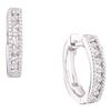 Image 1 : 1/4 CTW Round Diamond Milgrain Hoop Earrings 14kt White Gold - REF-26A3N