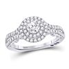 1 CTW Round Diamond Solitaire Bridal Wedding Engagement Ring 14kt White Gold - REF-126W3F