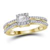 1/2 CTW Princess Diamond Princess Bridal Wedding Engagement Ring 14kt Yellow Gold - REF-65T9K