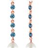 Genuine 11 ctw Blue Topaz & Pearl Earrings 14KT Rose Gold - REF-28K8V