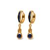 Genuine 2.6 ctw Sapphire Earrings 14KT Rose Gold - REF-84H3X