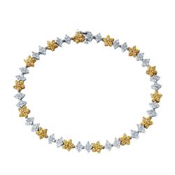 3.31 CTW Yellow Sapphire & Diamond Bracelet 14K 2Tone Gold - REF-98X9R