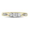 Image 2 : 3/8 CTW Round Diamond 3-stone Bridal Wedding Engagement Ring 10kt Yellow Gold - REF-35F9M