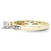 Image 3 : 3/8 CTW Round Diamond 3-stone Bridal Wedding Engagement Ring 10kt Yellow Gold - REF-35F9M