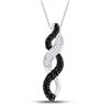 Image 1 : 1/3 CTW Round Black Color Enhanced Diamond Woven Infinity Pendant 14kt White Gold - REF-16X8T