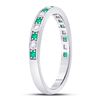 Image 3 : 1/4 CTW Round Emerald Diamond Alternating Stackable Ring 10kt White Gold - REF-15F5M