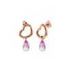 Image 1 : Genuine 4.5 ctw Pink Topaz Earrings 14KT Rose Gold - REF-42F6Z