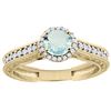 Image 1 : 0.99 CTW Aquamarine & Diamond Ring 14K Yellow Gold - REF-59N3Y