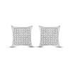 Image 2 : 1/3 CTW Round Diamond Kite Square Earrings 10kt White Gold - REF-14K4R