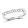 Image 1 : 1/10 CTW Round Diamond 5-Stone Stackable Ring 14kt White Gold - REF-15X5T