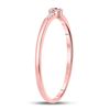 Image 3 : 1/20 CTW Round Ruby Diamond Stackable Ring 10kt Rose Gold - REF-8W4F