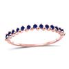 Image 1 : 1/8 CTW Round Blue Sapphire Single Row Stackable Ring 10kt Rose Gold - REF-8K4R