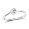 Image 1 : 1/10 CTW Round Diamond Solitaire Promise Bridal Ring 10kt White Gold - REF-9N3Y
