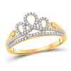 Image 1 : 1/5 CTW Round Diamond Crown Tiara Fashion Ring 10kt Yellow Gold - REF-19W2F