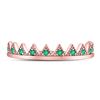 Image 2 : 1/10 CTW Round Emerald Chevron Stackable Ring 10kt Rose Gold - REF-9W6F
