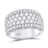 Image 1 : 2 CTW Round Diamond Pave Groove Ring 14kt White Gold - REF-149K9R