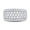 Image 2 : 2 CTW Round Diamond Pave Groove Ring 14kt White Gold - REF-149K9R