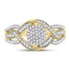 Image 2 : 1/4 CTW Round Diamond Circle Cluster Twist Ring 10kt Yellow Gold - REF-21H5W