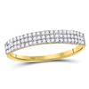 Image 1 : 1/5 CTW Round Diamond 3-Row Anniversary Ring 10kt Yellow Gold - REF-14N4Y